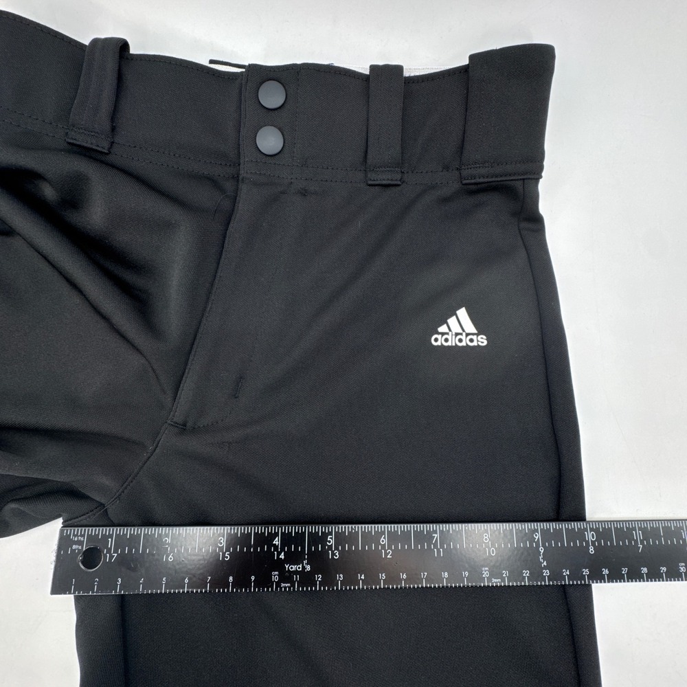 Adidas Baseball Pant Youth Medium Black Softstretch Athletic Mid Rise Sportswear - Picture 4 of 13